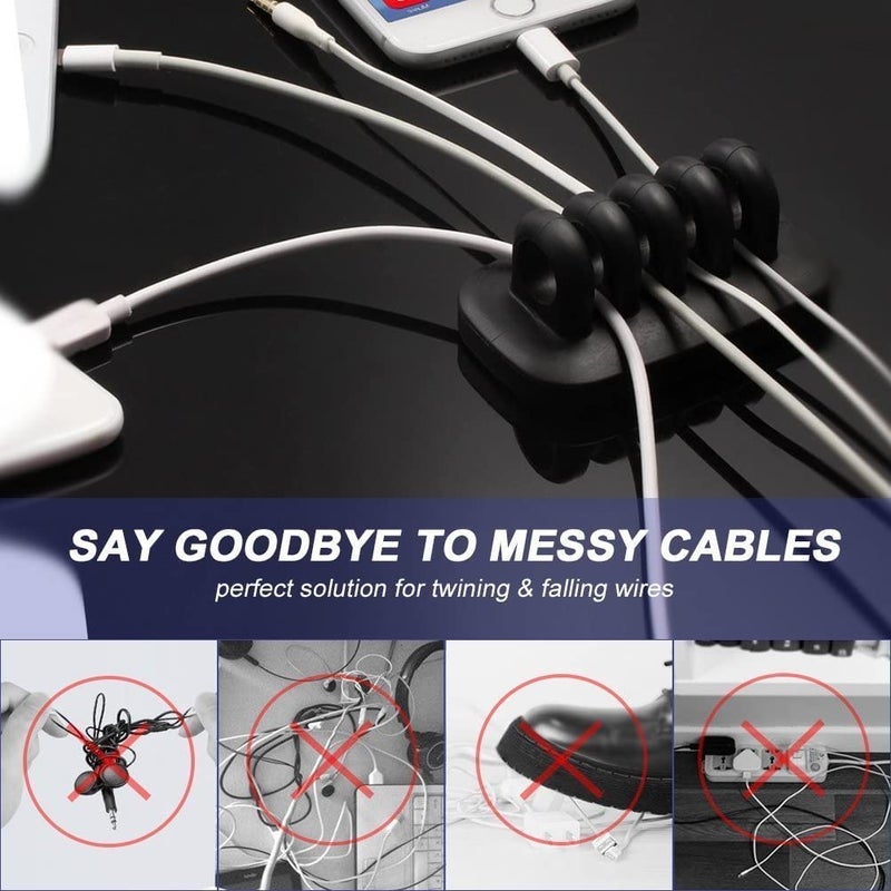 Monaco Cable Clip Holder Weighted Desktop Cord Management Fixture (Black) - Image 5